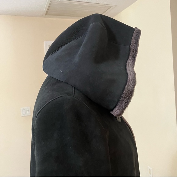 BISANG Genuine lamskin Shearling hoodie trend Coat luxurious mobwife pockets L - Picture 12 of 16